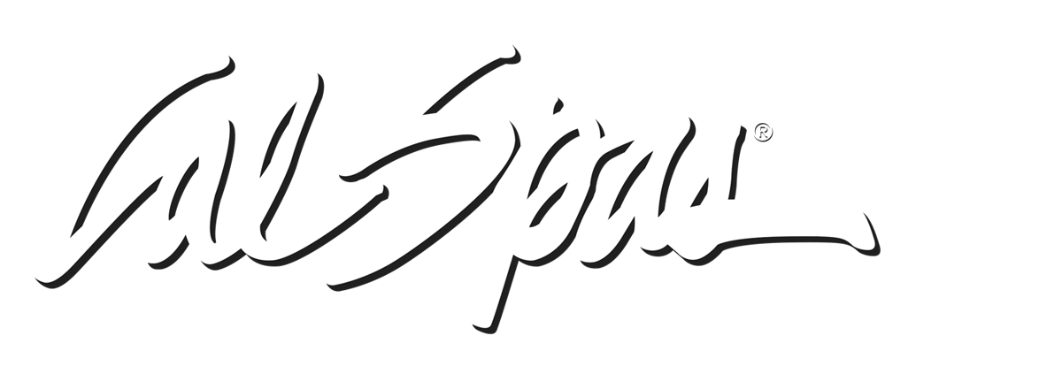 Calspas White logo hot tubs spas for sale Quebec